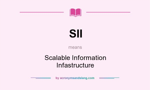What does SII mean? It stands for Scalable Information Infastructure