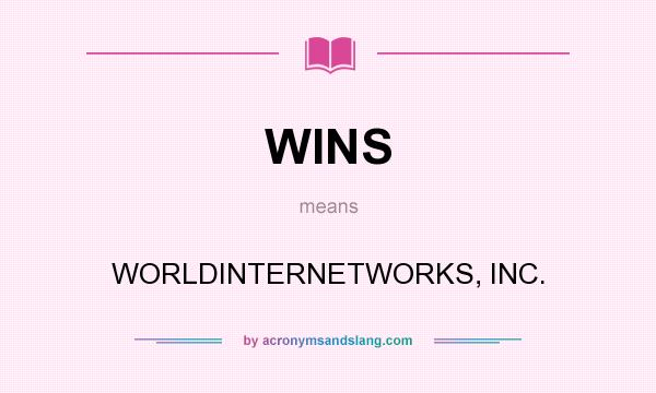 What does WINS mean? It stands for WORLDINTERNETWORKS, INC.