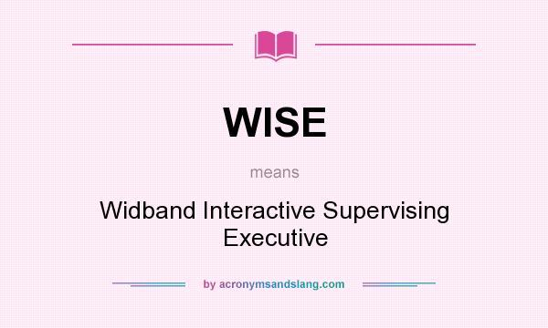 What does WISE mean? It stands for Widband Interactive Supervising Executive