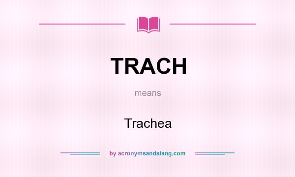 What does TRACH mean? It stands for Trachea