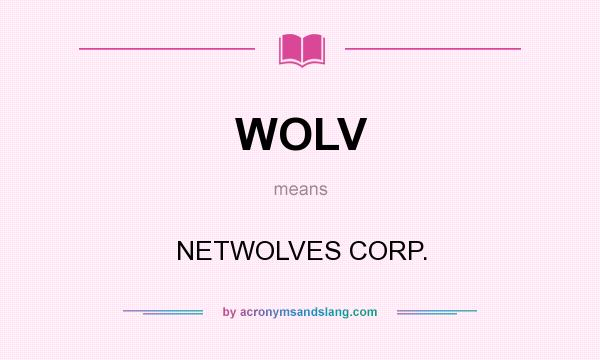 What does WOLV mean? It stands for NETWOLVES CORP.