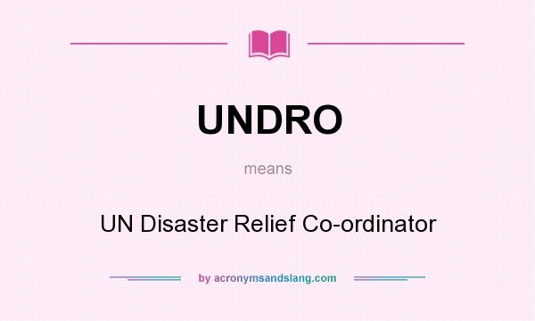 What does UNDRO mean? It stands for UN Disaster Relief Co-ordinator