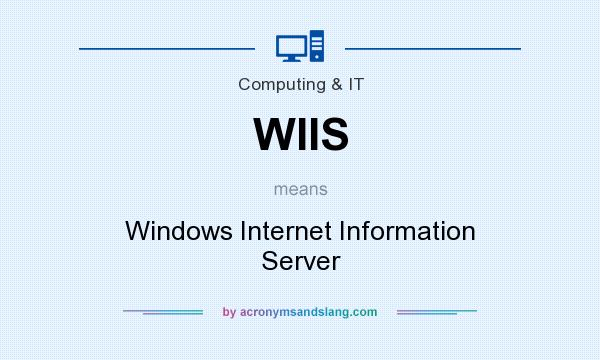 What does WIIS mean? It stands for Windows Internet Information Server