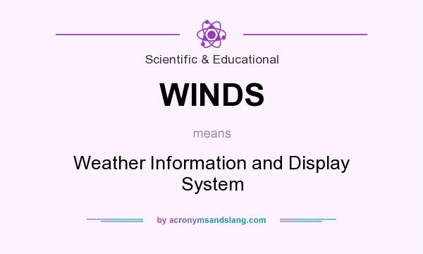 What does WINDS mean? It stands for Weather Information and Display System