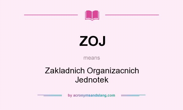 What does ZOJ mean? It stands for Zakladnich Organizacnich Jednotek
