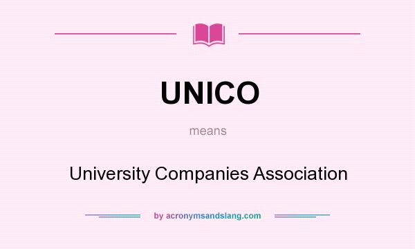 What does UNICO mean? It stands for University Companies Association