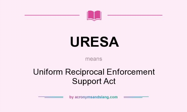 What does URESA mean? It stands for Uniform Reciprocal Enforcement Support Act