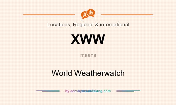 What does XWW mean? It stands for World Weatherwatch