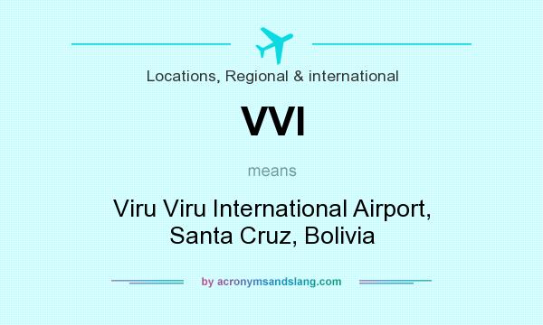 What does VVI mean? It stands for Viru Viru International Airport, Santa Cruz, Bolivia