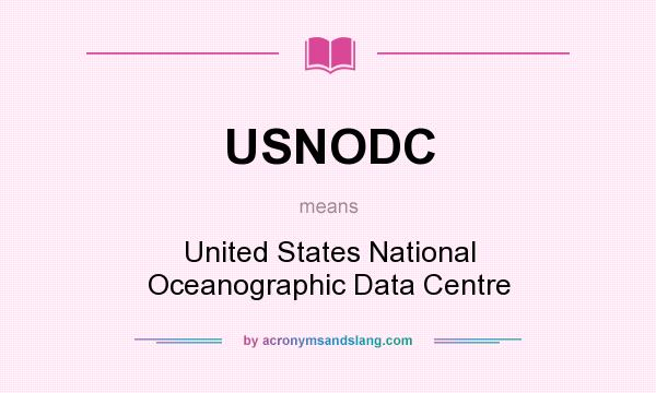 What does USNODC mean? It stands for United States National Oceanographic Data Centre