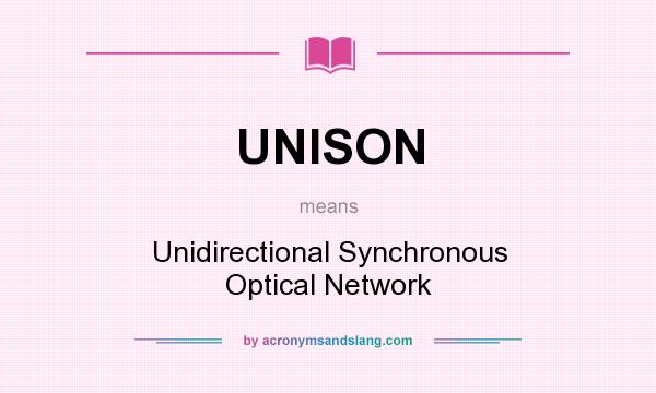 What does UNISON mean? It stands for Unidirectional Synchronous Optical Network