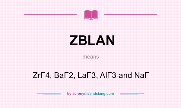 What does ZBLAN mean? It stands for ZrF4, BaF2, LaF3, AlF3 and NaF