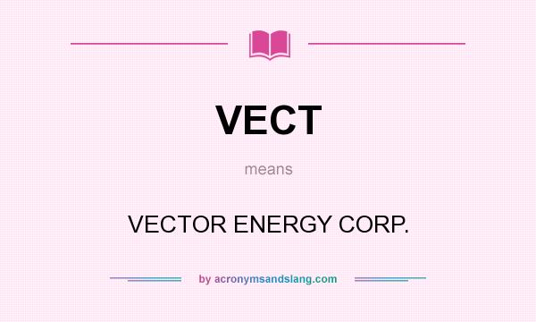 What does VECT mean? It stands for VECTOR ENERGY CORP.
