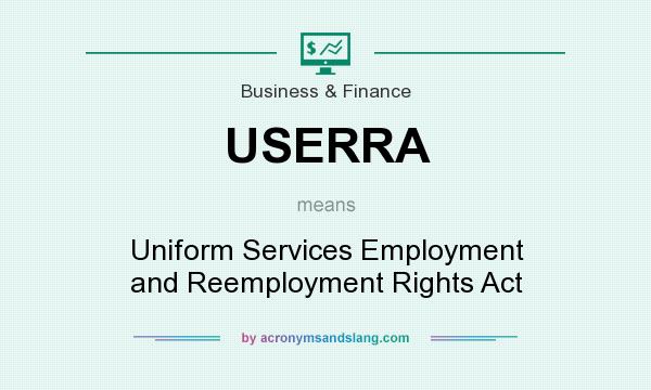 What does USERRA mean? It stands for Uniform Services Employment and Reemployment Rights Act