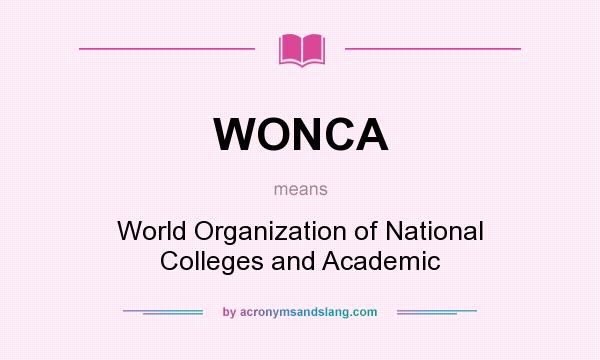 What does WONCA mean? It stands for World Organization of National Colleges and Academic