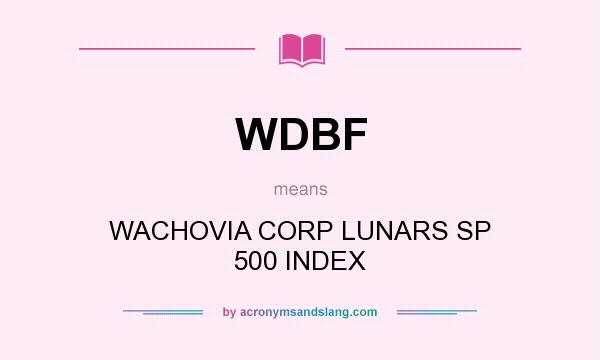 What does WDBF mean? It stands for WACHOVIA CORP LUNARS SP 500 INDEX