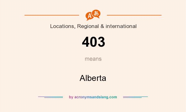 What does 403 mean? It stands for Alberta