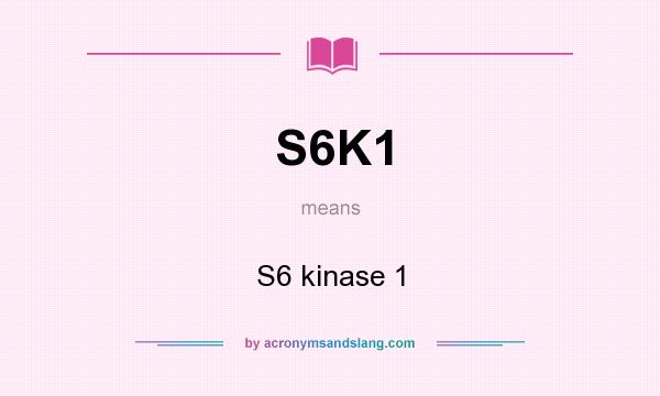 What does S6K1 mean? It stands for S6 kinase 1