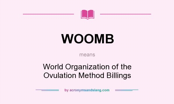 What does WOOMB mean? It stands for World Organization of the Ovulation Method Billings