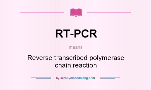 What does RT-PCR mean? It stands for Reverse transcribed polymerase chain reaction