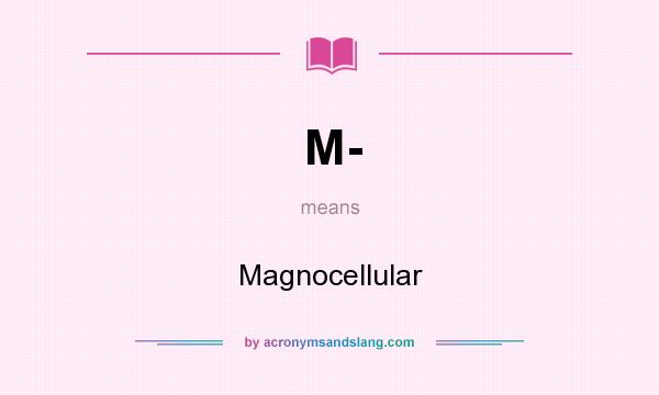 What does M- mean? It stands for Magnocellular