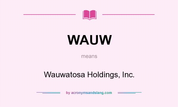 What does WAUW mean? It stands for Wauwatosa Holdings, Inc.