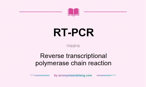 What does RT-PCR mean? It stands for Reverse transcriptional polymerase chain reaction