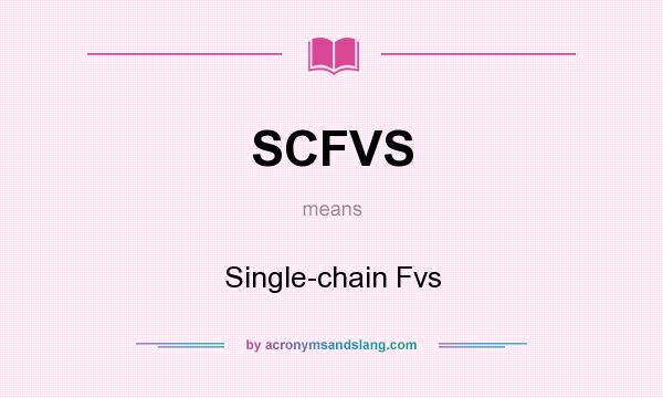 What does SCFVS mean? It stands for Single-chain Fvs