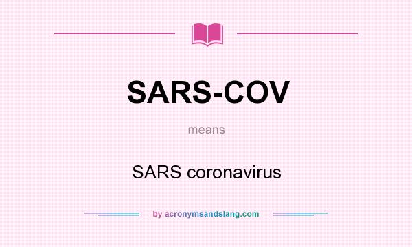 What does SARS-COV mean? It stands for SARS coronavirus
