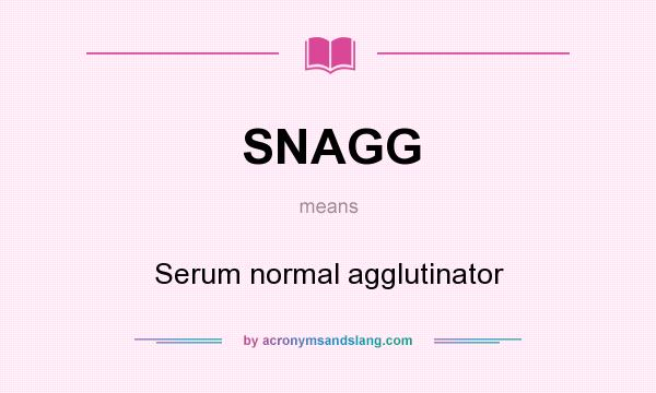 What does SNAGG mean? It stands for Serum normal agglutinator