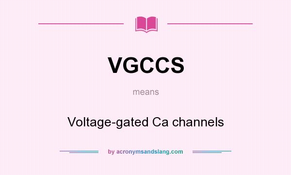 What does VGCCS mean? It stands for Voltage-gated Ca channels