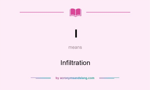 What does I mean? It stands for Infiltration