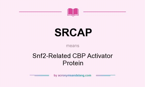What does SRCAP mean? It stands for Snf2-Related CBP Activator Protein
