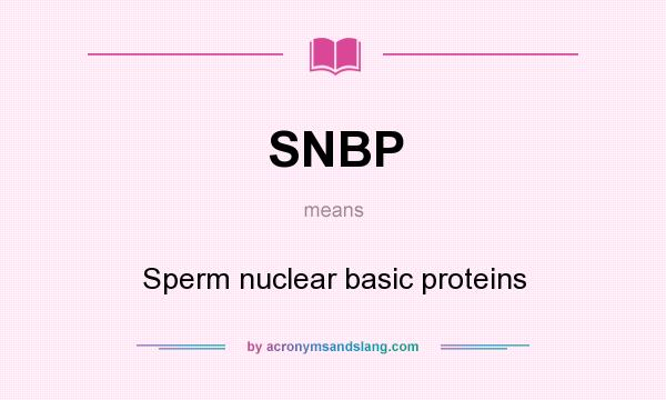 What does SNBP mean? It stands for Sperm nuclear basic proteins