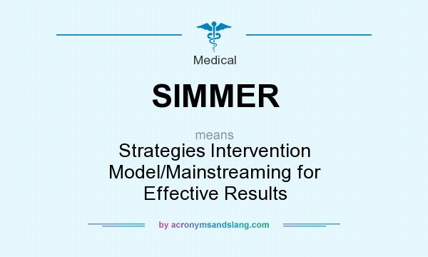 What does SIMMER mean? It stands for Strategies Intervention Model/Mainstreaming for Effective Results