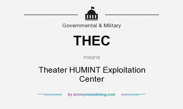 What does THEC mean? It stands for Theater HUMINT Exploitation Center