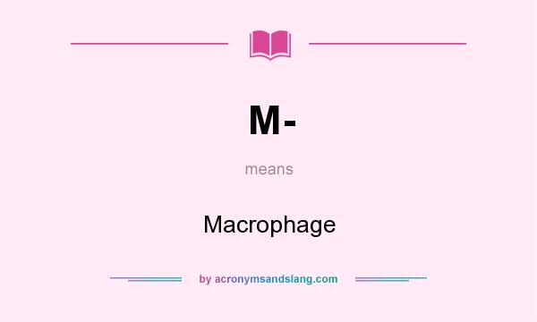 What does M- mean? It stands for Macrophage