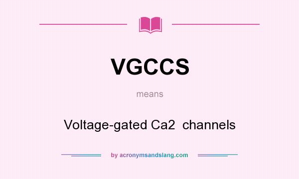 What does VGCCS mean? It stands for Voltage-gated Ca2  channels