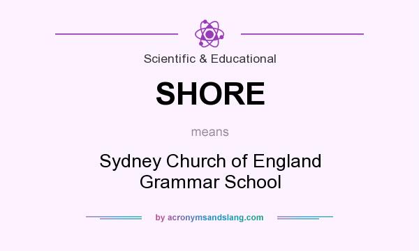 What does SHORE mean? It stands for Sydney Church of England Grammar School