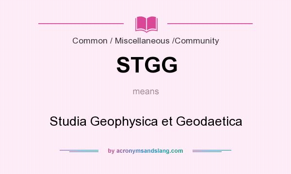 What does STGG mean? It stands for Studia Geophysica et Geodaetica