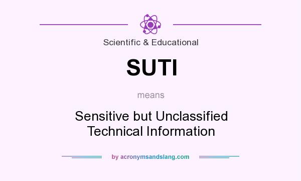 What does SUTI mean? It stands for Sensitive but Unclassified Technical Information