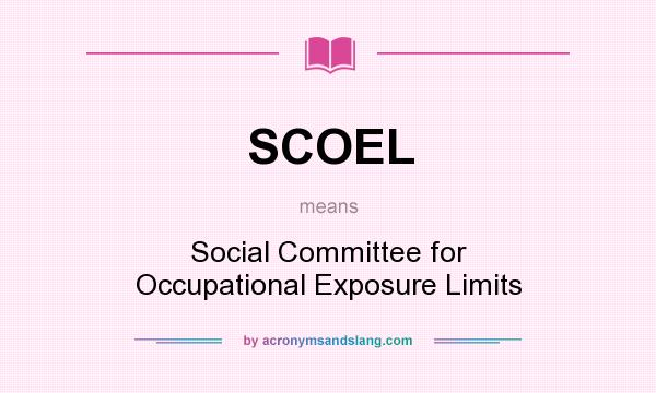 What does SCOEL mean? It stands for Social Committee for Occupational Exposure Limits