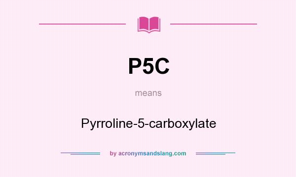 What does P5C mean? It stands for Pyrroline-5-carboxylate