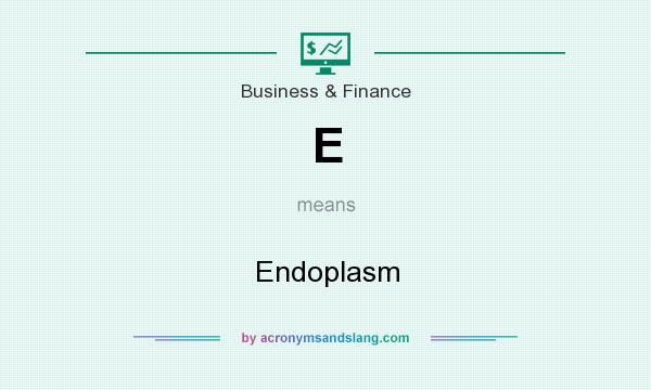 What does E mean? It stands for Endoplasm
