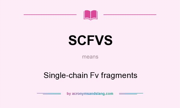 What does SCFVS mean? It stands for Single-chain Fv fragments