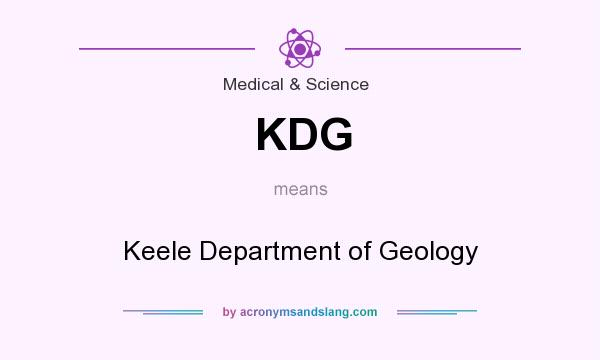 What does KDG mean? It stands for Keele Department of Geology