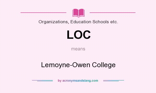 What does LOC mean? It stands for Lemoyne-Owen College