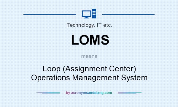 What does LOMS mean? It stands for Loop (Assignment Center) Operations Management System