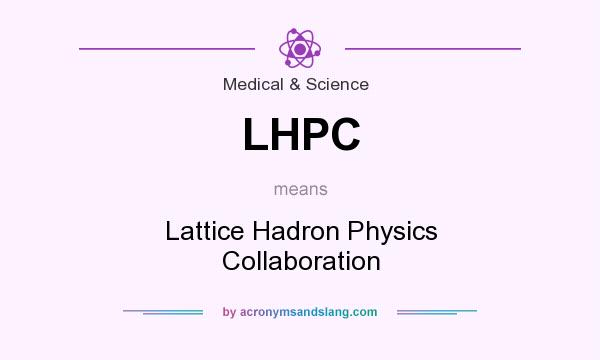 What does LHPC mean? It stands for Lattice Hadron Physics Collaboration