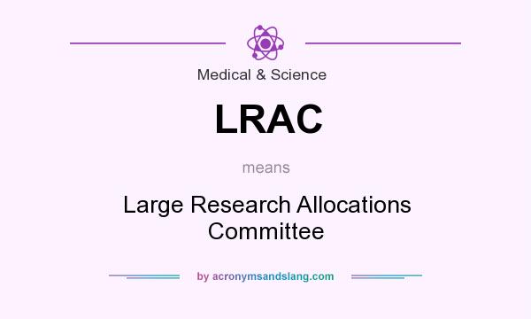 What does LRAC mean? It stands for Large Research Allocations Committee